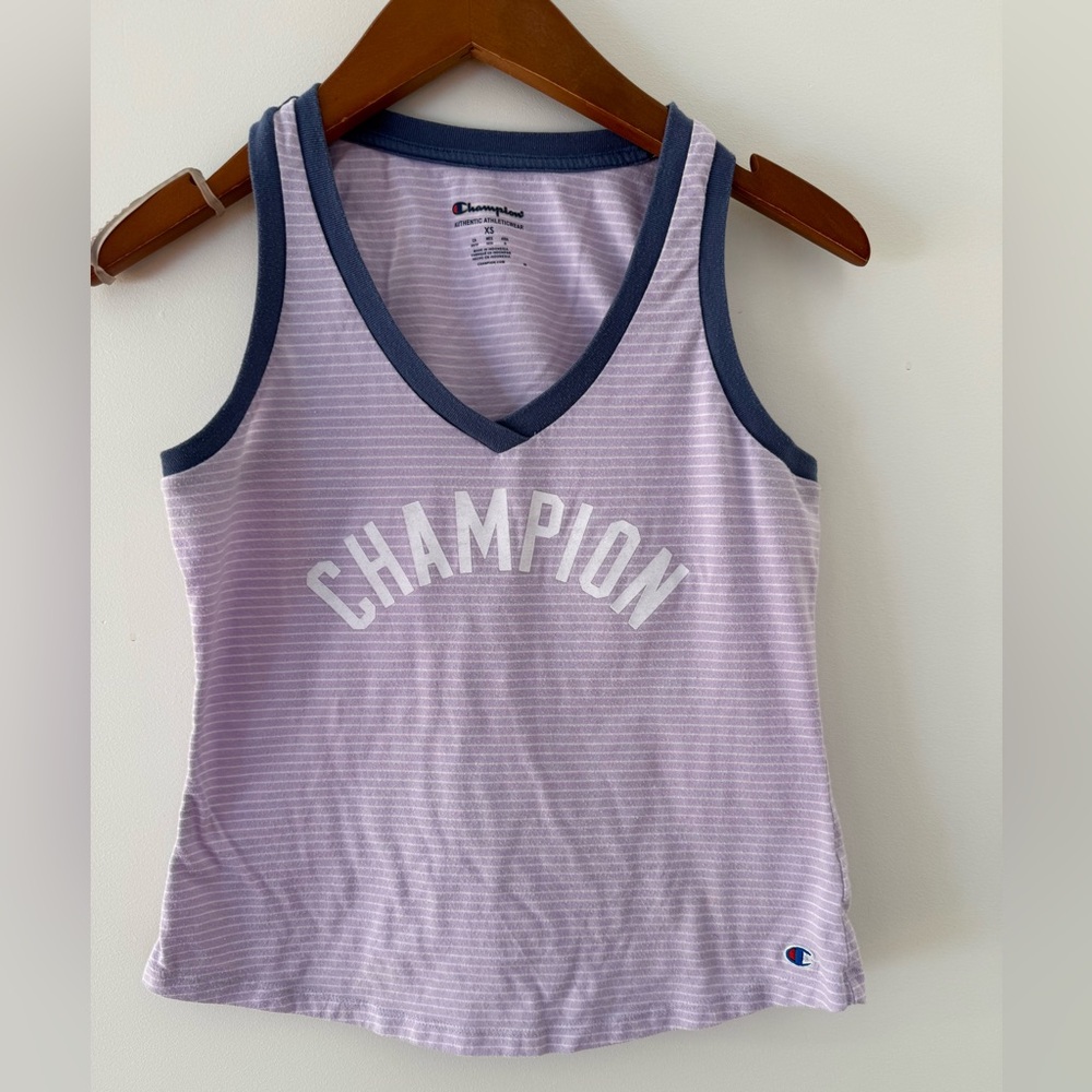 Champion Purple Striped Tank Top women Size XS